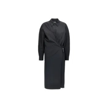 Lemaire Straight Collar Twisted Dress 'Caviar'