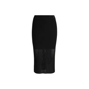 HUGO BOSS Knit Long Skirt Women's Black