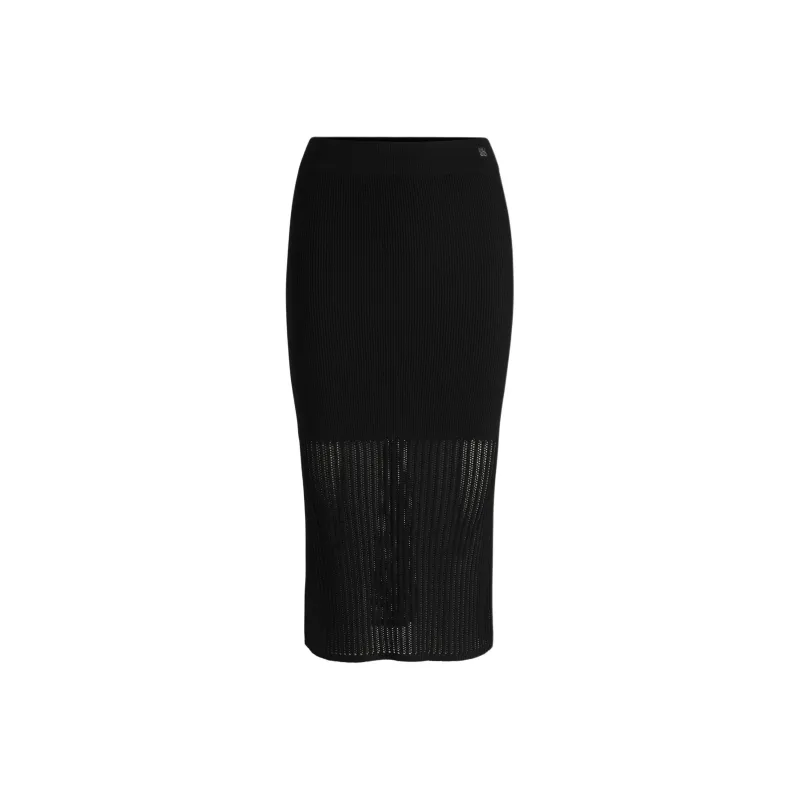 HUGO BOSS Knit Long Skirt Women's Black-0