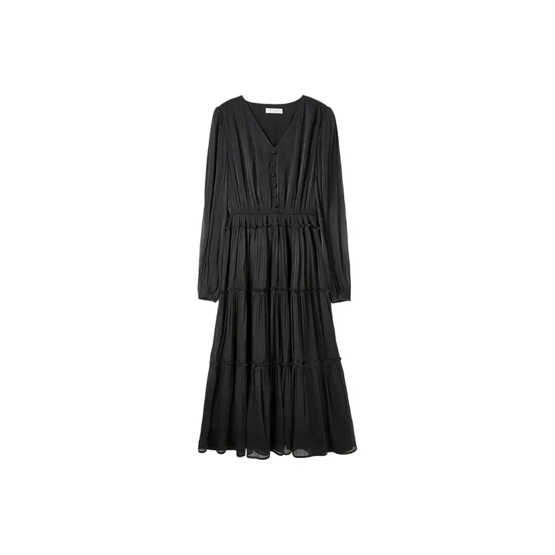 SENTUBILA Long Sleeved Dresses Women's Black-0