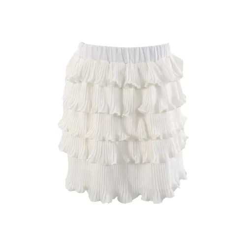 CLOUD SEASON Cropped Skirt White