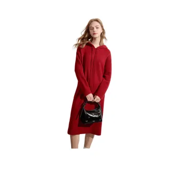 3COLOUR Long Sleeved Dress Women's Cherry Red