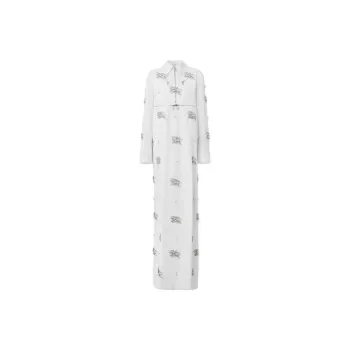 Burberry Long-Sleeved Dresses Women's White