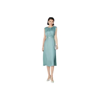 BBLLUUEE Sleeveless Dress Women's Teal Green