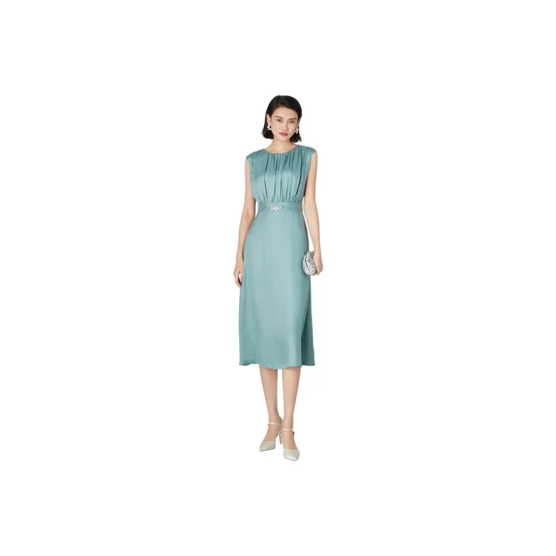 BBLLUUEE Sleeveless Dress Women's Teal Green-0
