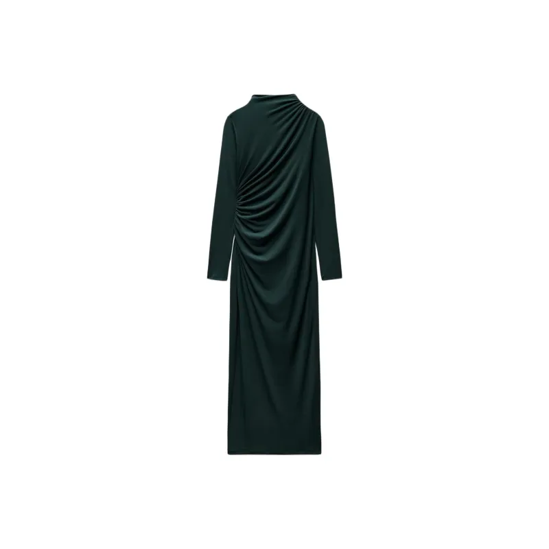 ZARA Long-Sleeved Dresses Women's Bottle Green-0