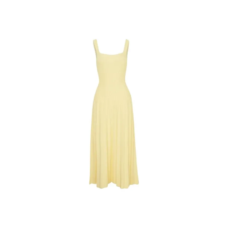 Staud Ellison Pleated Midi Dress-0