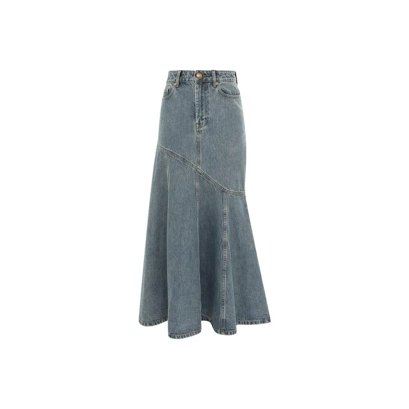 Zimmermann FW24 Denim Long Skirts Women's Blue-0