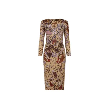 PLEATS PLEASE ISSEY MIYAKE Long Sleeved Dress Women's Brown
