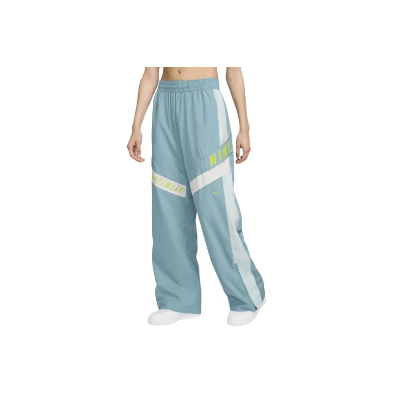 Nike Sportswear Knitted Sports Pants Women's Denim Turquoise-0