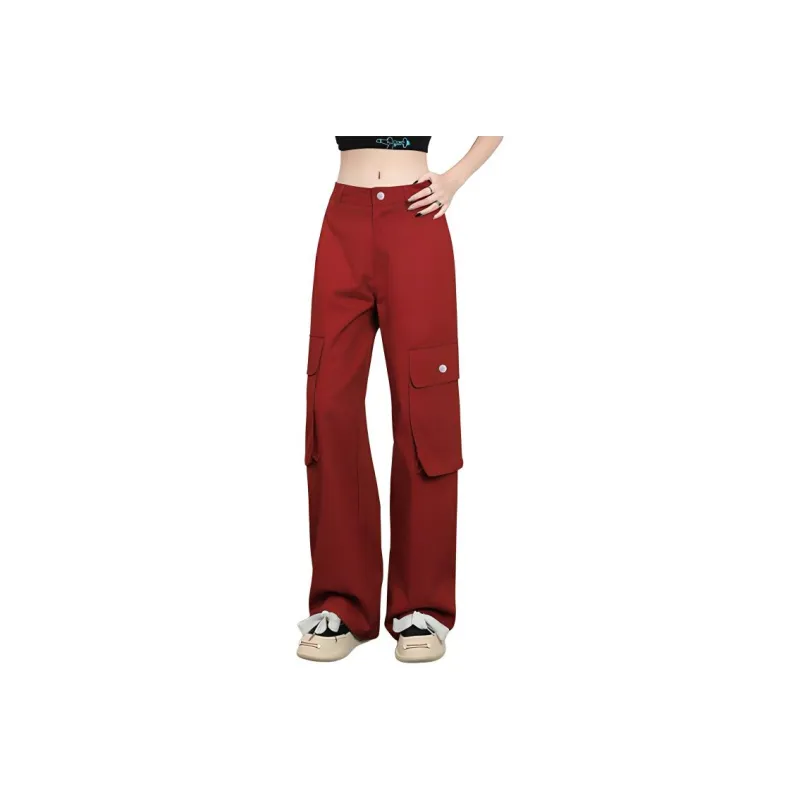 Rose Cargo Pants Women's Red-0