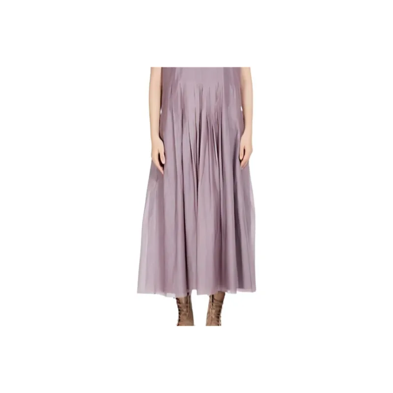 ’S MAX MARA Uriel Collection Cotton And Silk Voile Dress Sleeveless Dress Women's Lilac-4