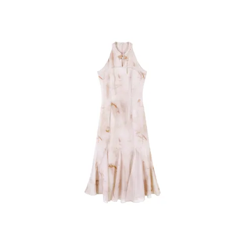 GUOGUOWOMEN Sleeveless Dress Women's Rose Fragrance Lingers