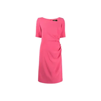 Paule Ka Pleat detail Crepe Midi Dress