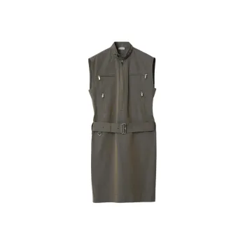 Burberry Zip detail Cotton linen Dress