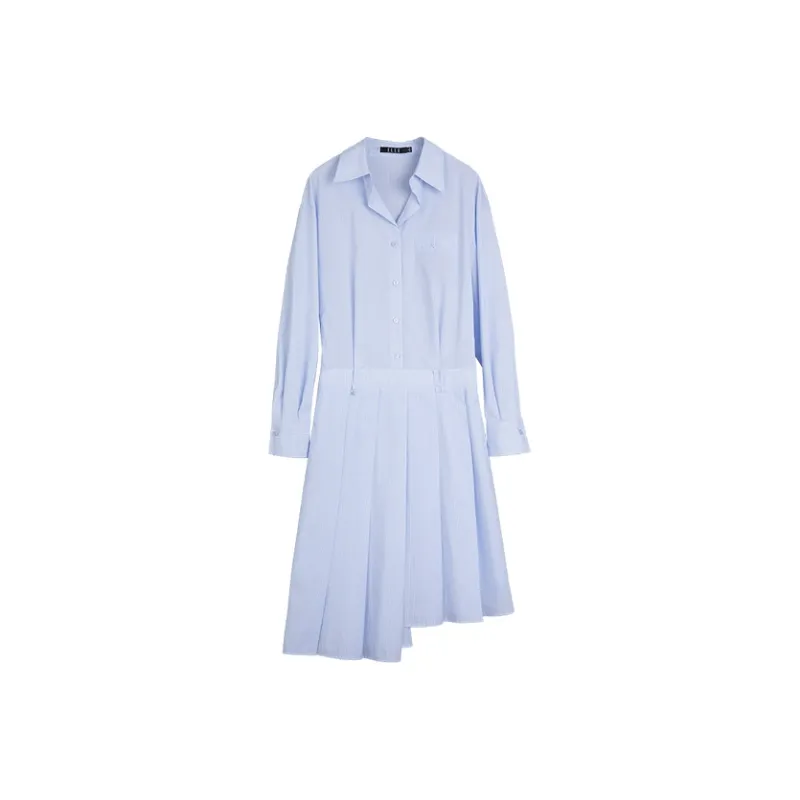 ELLE Long Sleeved Dresses Women's Blue-0