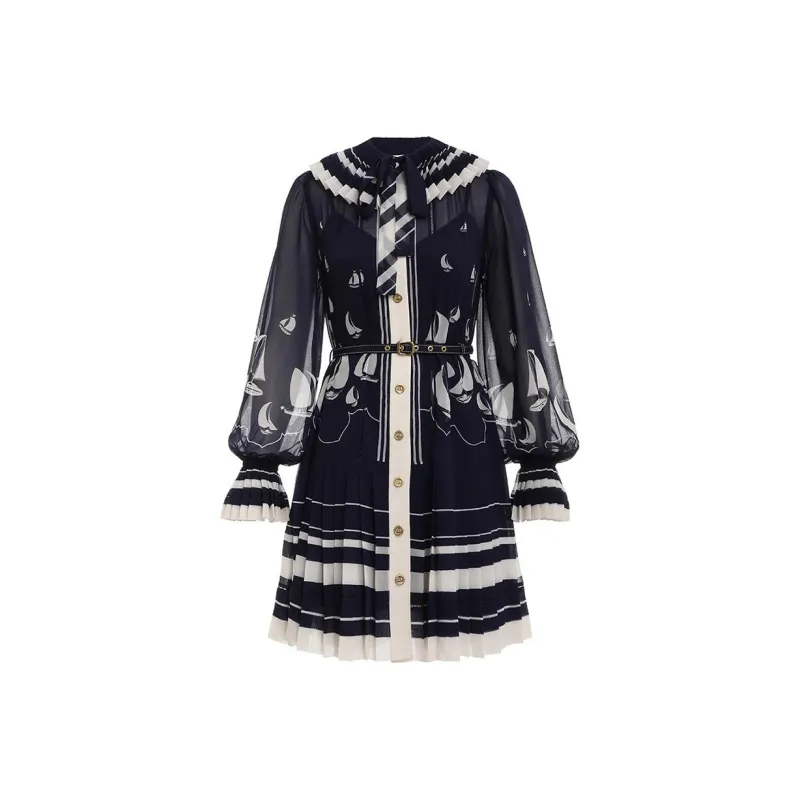 Zimmermann SS23 Long Sleeved Dress Women's Black-0