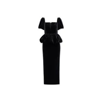 Self portrait Velvet Peplum Midi Dress