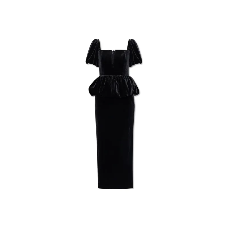 Self portrait Velvet Peplum Dress-0