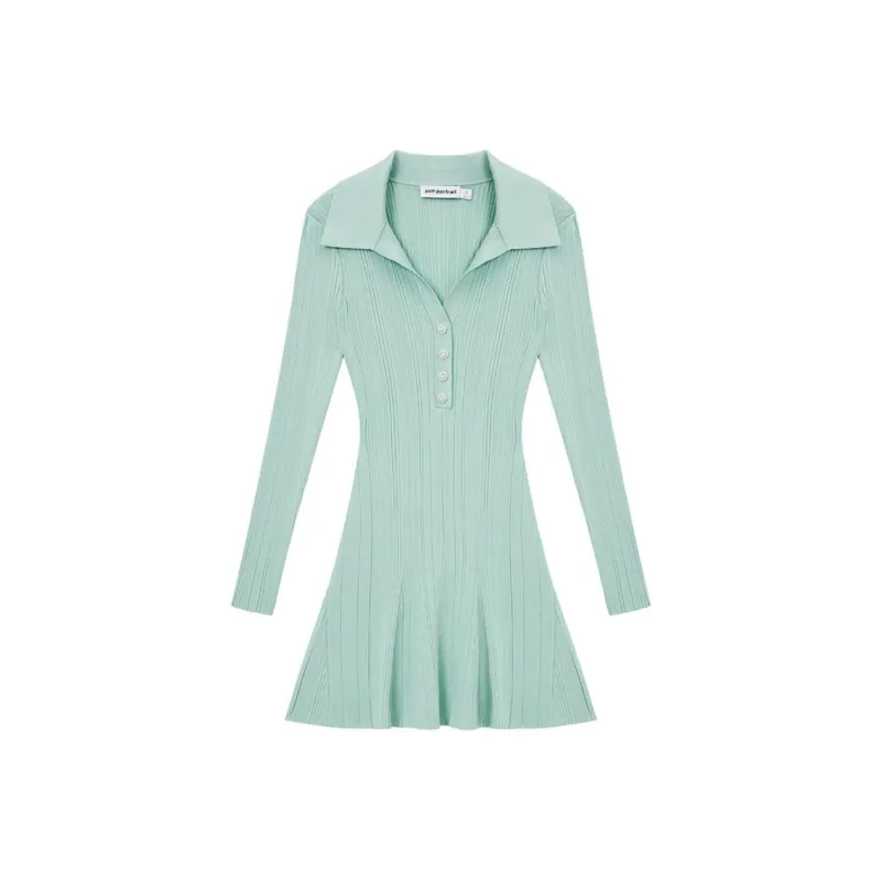 Self portrait Long Sleeved Dresses Women's Mint Green-0