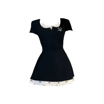 COMMA GIRL Short Sleeved Dress Women's Black