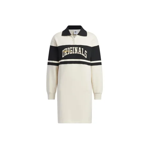 Adidas Originals Long Sleeved Dresses Women's White