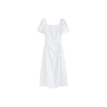 HUASJ Short Sleeved Dresses Women's White