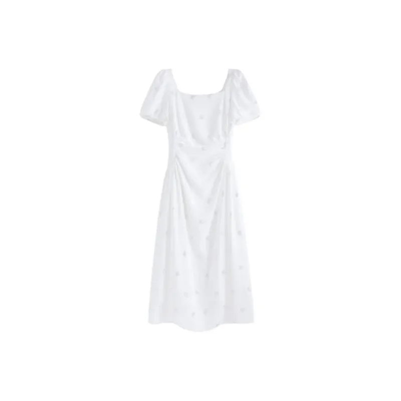 HUASJ Short Sleeved Dresses Women's White-0