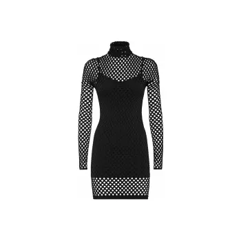 PHILIPP PLEIN Mesh overlay Mini Dress