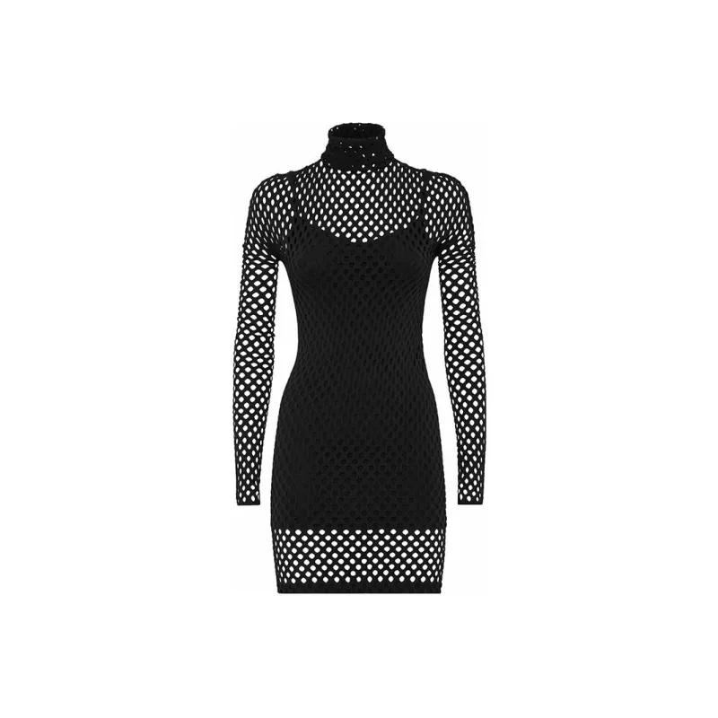 PHILIPP PLEIN Mesh overlay Mini Dress-0