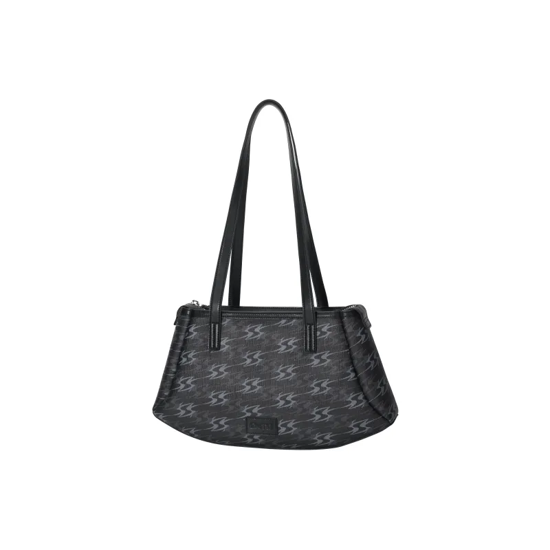 OMTO PVC Handbag, Shoulder Bag Regular Women's Cream Gray/Berry Black-6