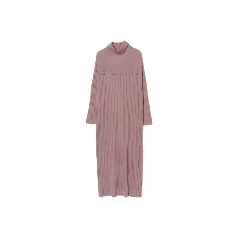 Beams Long Sleeved Dress Women's Purple-0