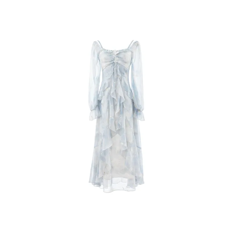 KENLY Long Sleeved Dresses Women's Haze Blue-0
