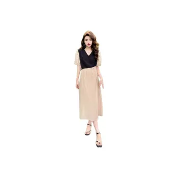 ETSE Short-Sleeved Dresses Women's Black Sugar Ice Coffee