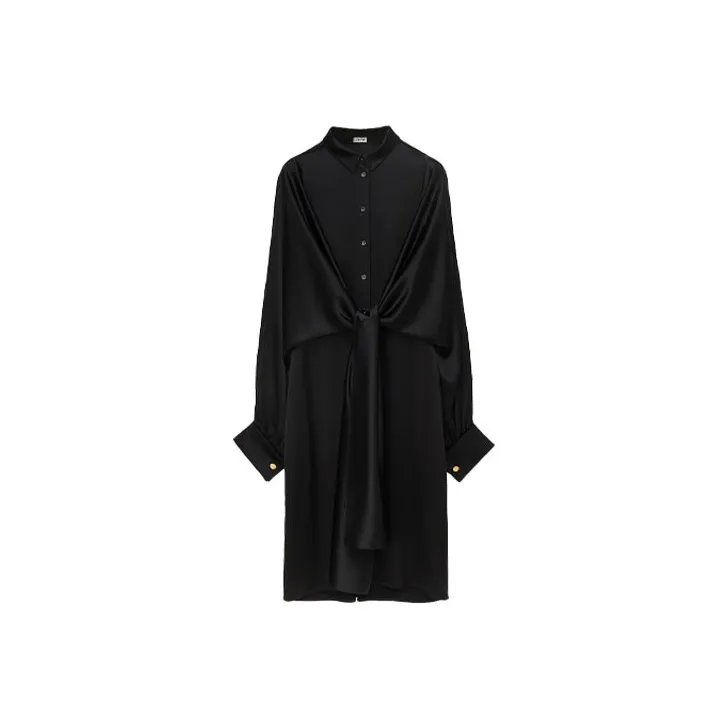 LOEWE Long Sleeved Dresses Women's Black-0