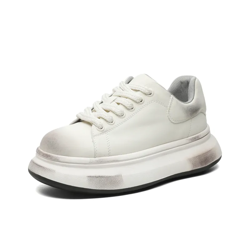 Kaltendin Low Top Skateboard Shoes Unisex Polished White-7