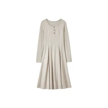 SENTUBILA Long Sleeved Dresses Women's Khaki
