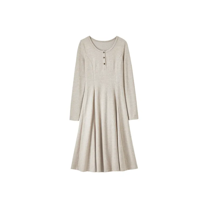 SENTUBILA Long Sleeved Dresses Women's Khaki-0