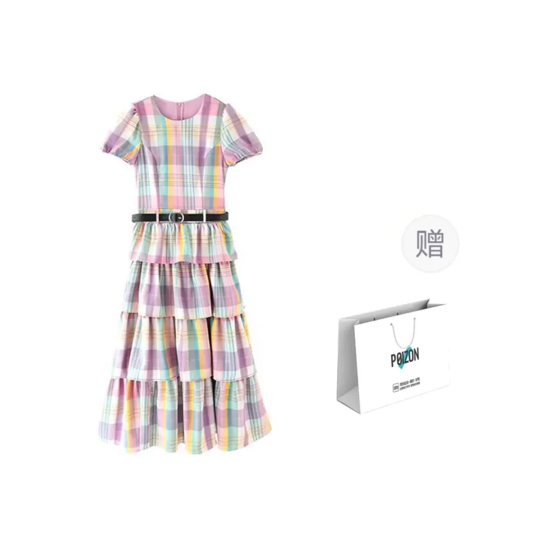 TURN UP Short Sleeved Dresses Women's Rainbow-0