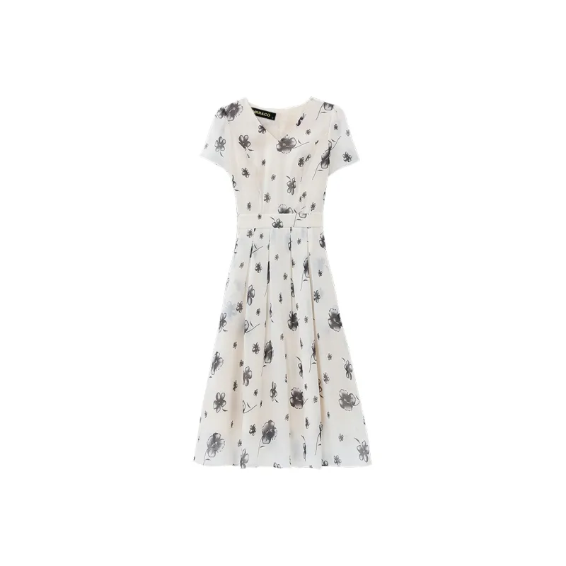 MRR&CO. Short Sleeved Dresses Women's White-0
