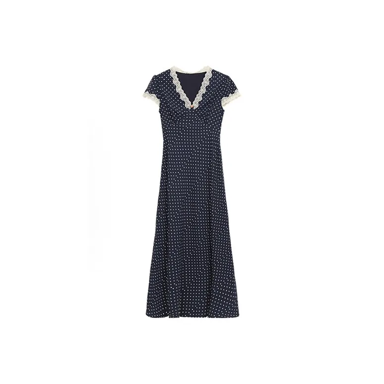 Qiuerle Short Sleeved Dress Women's-0