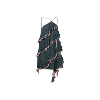 JAC FLEURANT Slip Dress Women's Blue Pink