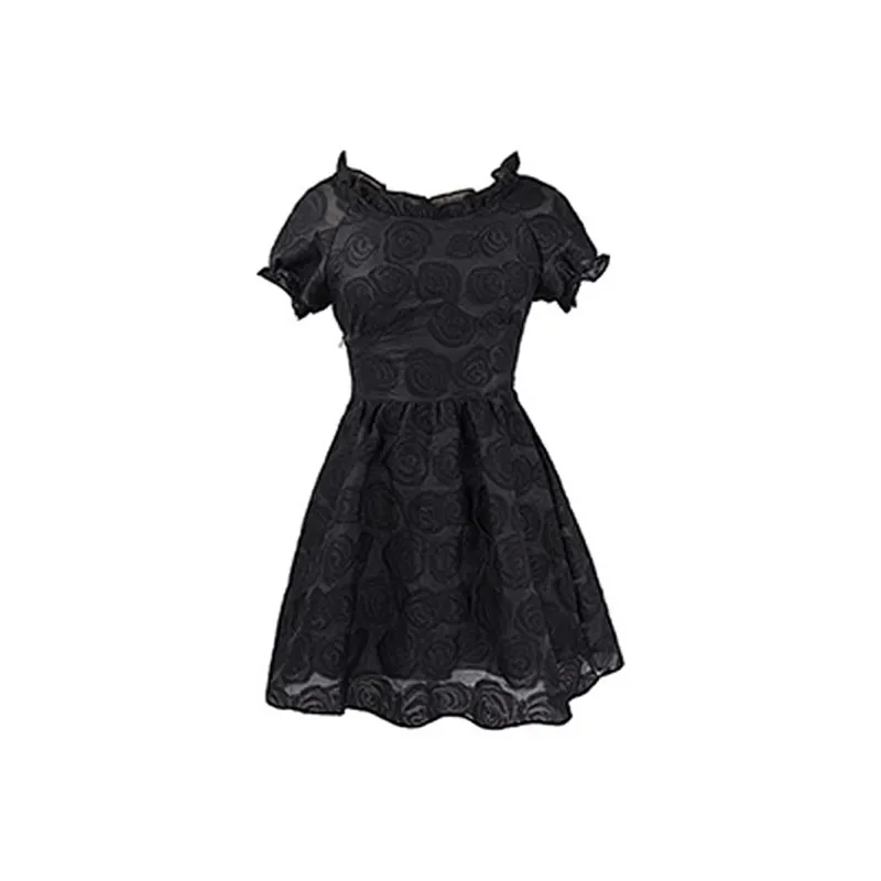 JOSR Short Sleeved Dresses Women's Black-0