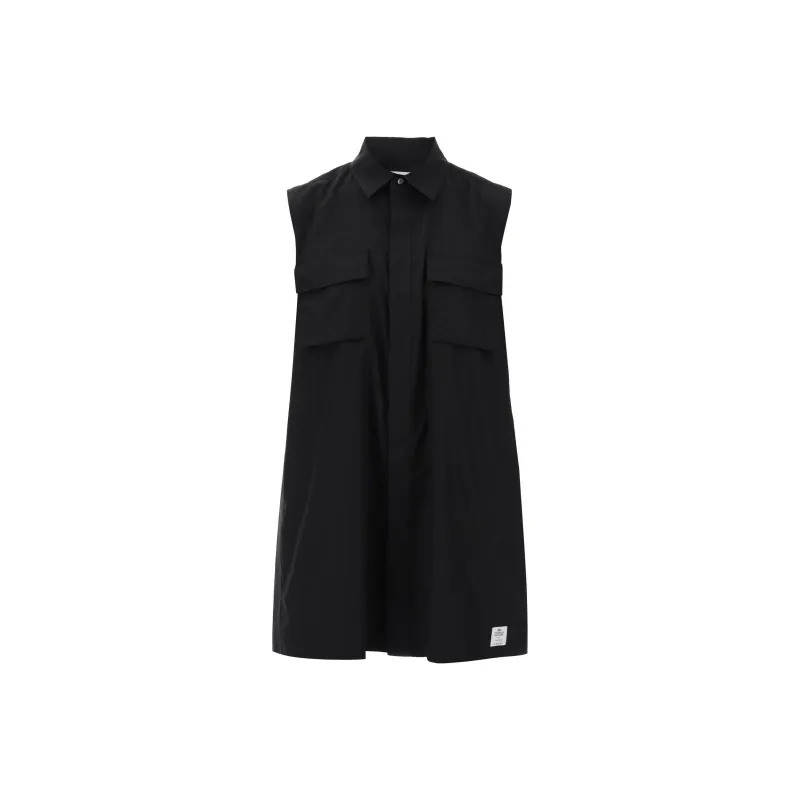 Sacai Sleeveless Voile Shirt Dress-0