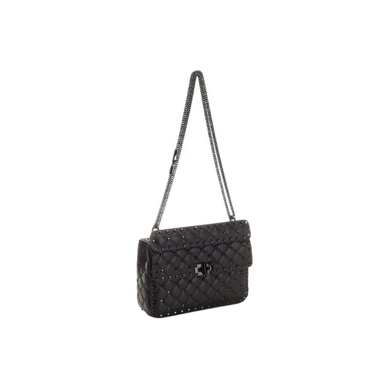 Valentino GARAVANIROCKSTUD SPIKE Lambskin Crossbody Bag, Shoulder Bag Women's Black-1