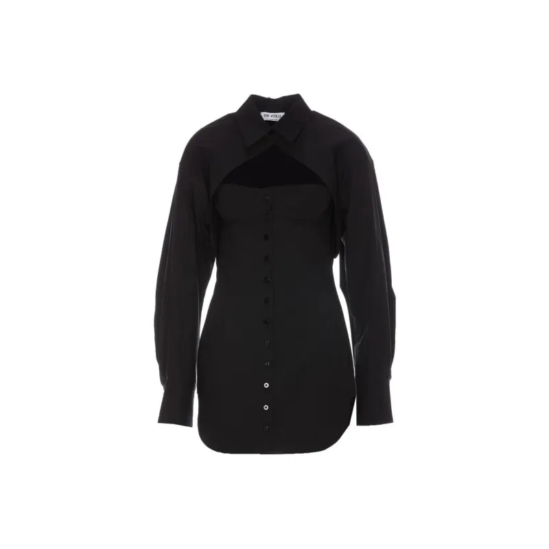 The Attico Cut out Bustier Shirtdress-0