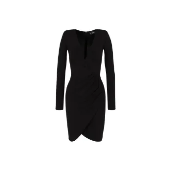 EMPORIO ARMANI Crepe look Stretch Interlock Jersey Dress With Cross over Neckline And Draping