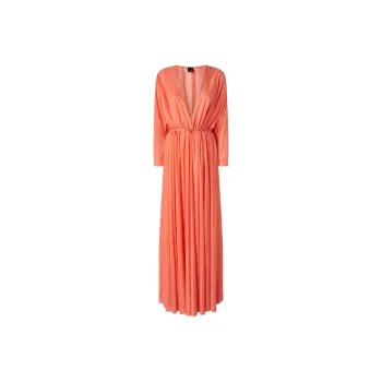 PINKO V Neck Ruched Maxi Dress