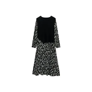 INSUN Long Sleeved Dress Women's Black