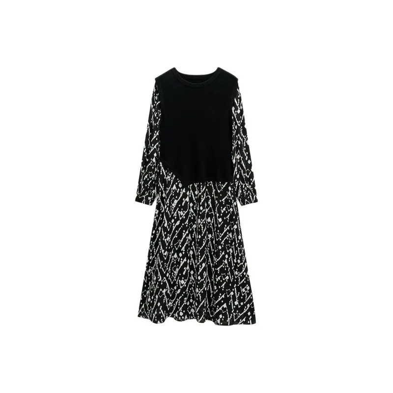 INSUN Long Sleeved Dress Women's Black-0